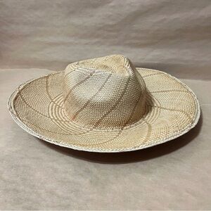 Freya | Twist Hat Natural Straw Woven Sun Stripe Detail Sunhat Size S/M